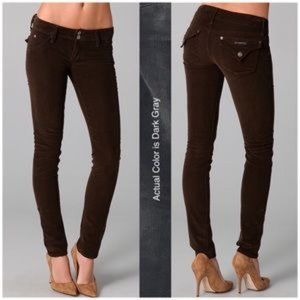 HUDSON COLLIN FLAP SKINNY JEAN GRAY WOMENS SIZE 26